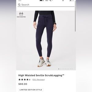 NWT Figs scrub leggings XXL navy